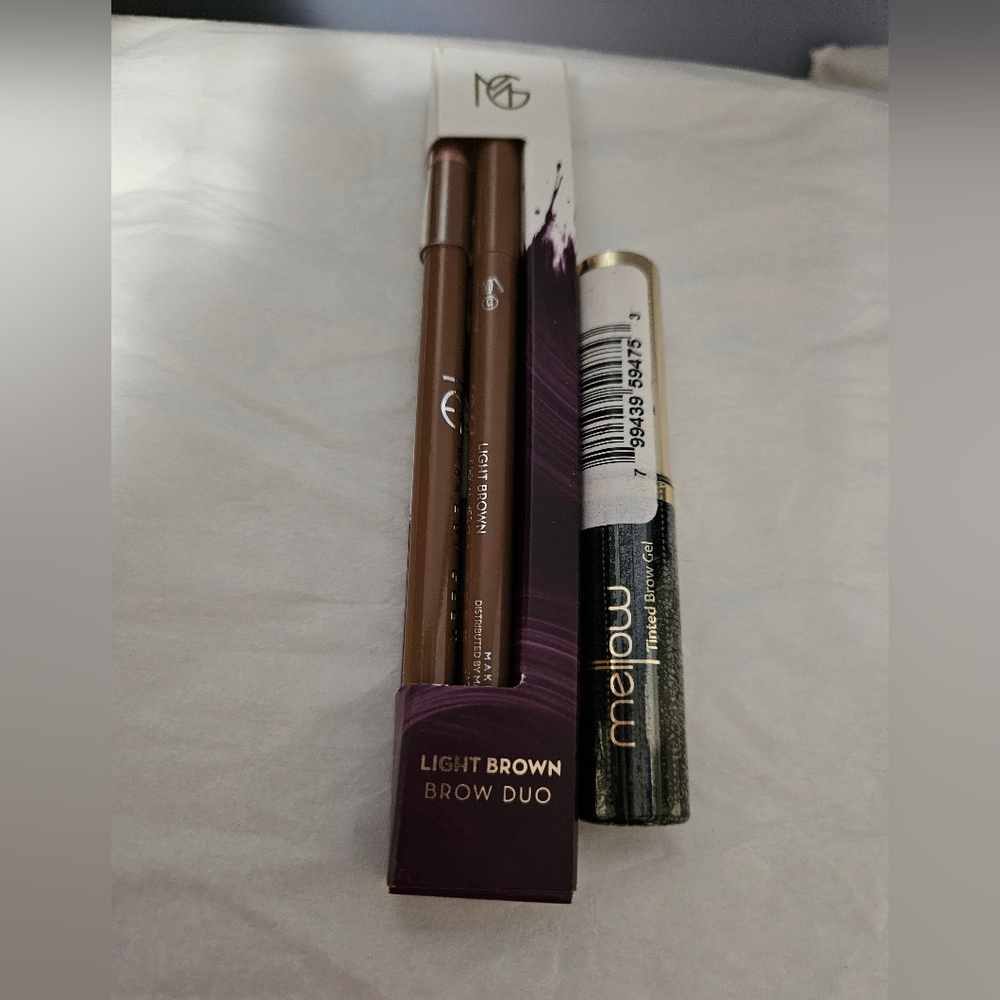 Makeup Geek eyebrow pencil and marker in light brown, Mellow tinted gel